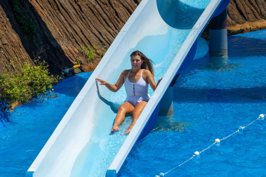 Woman enjoying the ups and downs of Cobra Twister