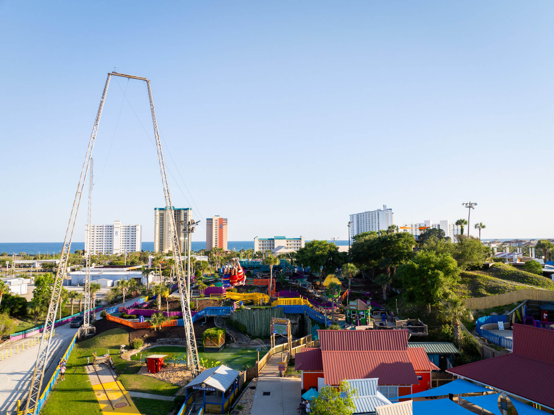 aerial view of Skycoaster at Big Kahunas