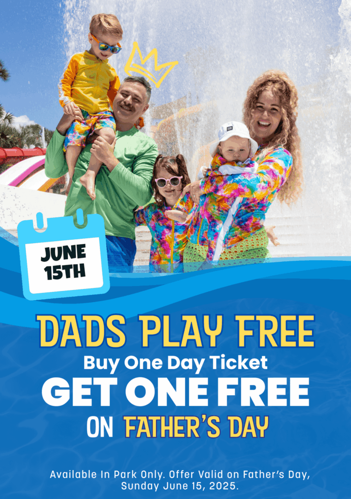 Get a free ticket for Dad this Fathers Day at Big Kahunas