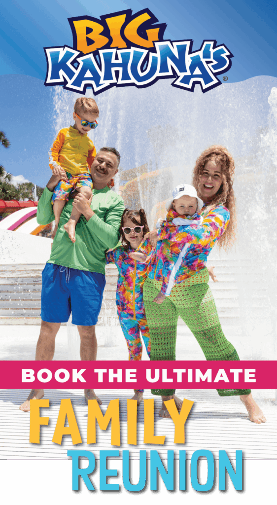 the perfect spot for a family reunion at Big Kahunas Water Park in Destin, Florida