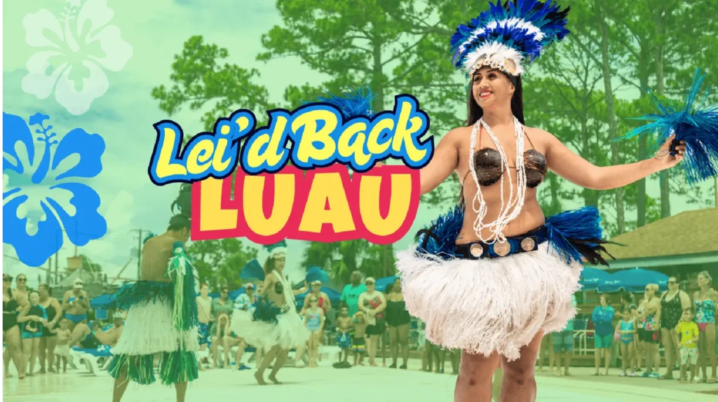 Lei's back luau - a hula dancer at Big Kahuna's waterpark