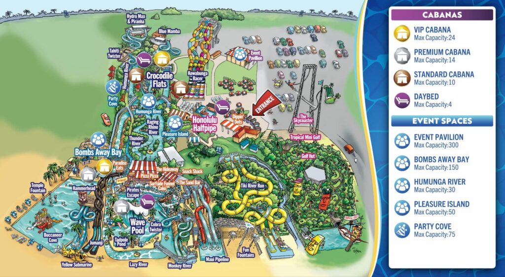 Event Spaces + Cabanas Map - Big Kahunas