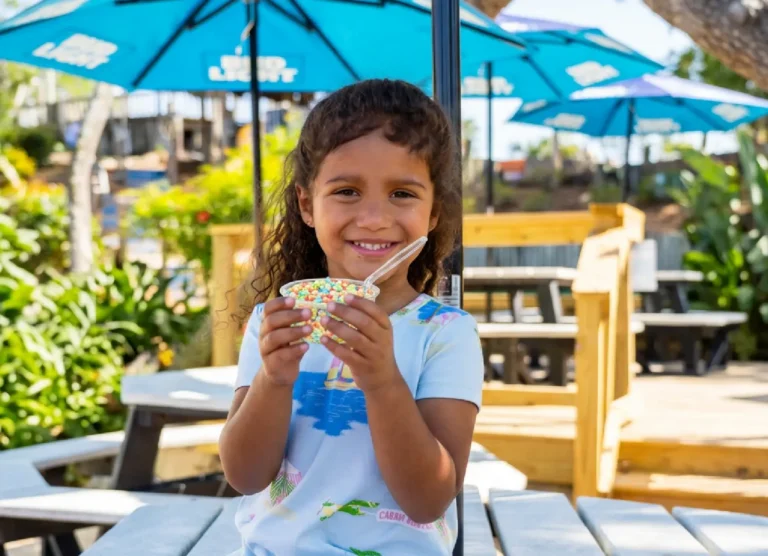 girl eating dippin dots